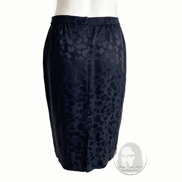 Adrianna Papell x Talbots Suit Jacket & Skirt Set Silk 2pc Jacquard Sz 8 Vintage - Picture 14 of 17